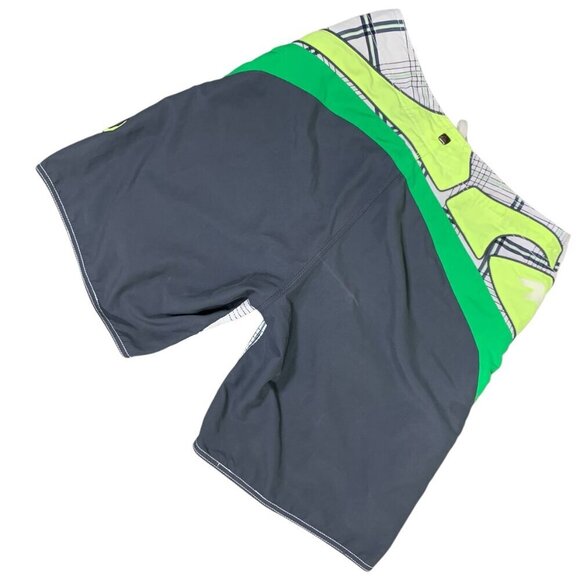Quiksilver Mens Swim Trunks/Board Shorts Sz 34 Plaid Stripe #334D - Picture 2 of 7